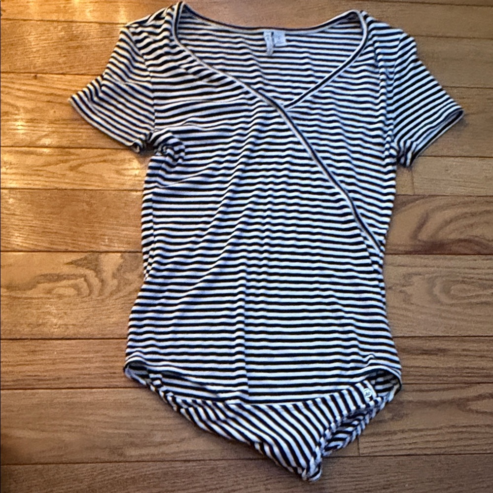 Striped Black and White Body Suite
